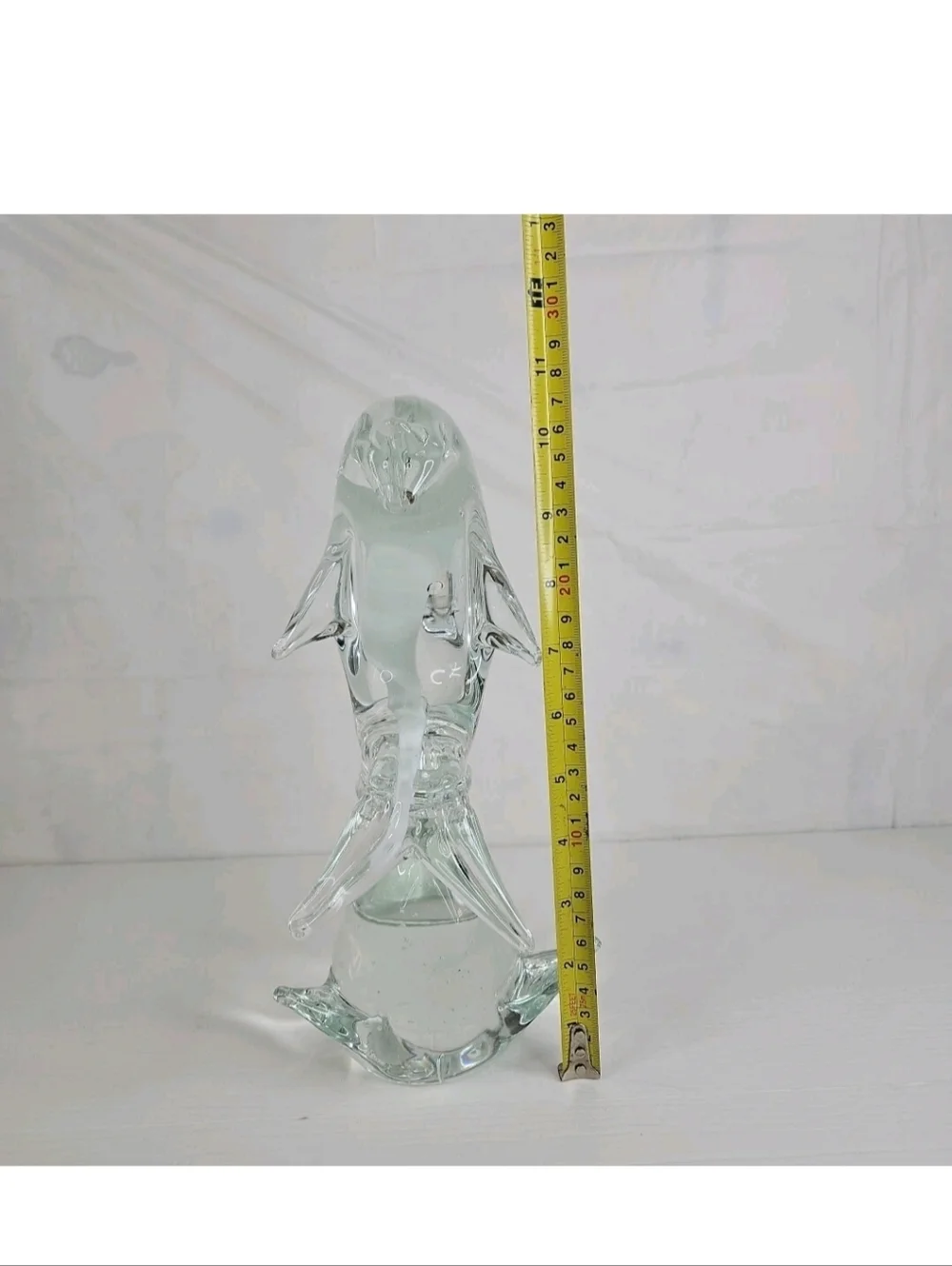 Clear Glass Dolphin Figurine - Decorative Aquarium Accent